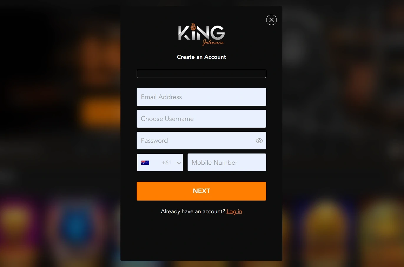 King Johnnie Casino sign up
